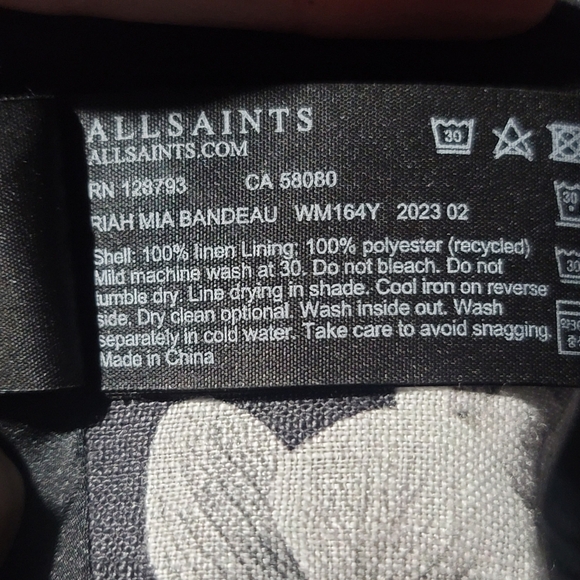 EUC ALLSAINTS Riah Mia Floral Print Bandeau Crop Top - Picture 8 of 8